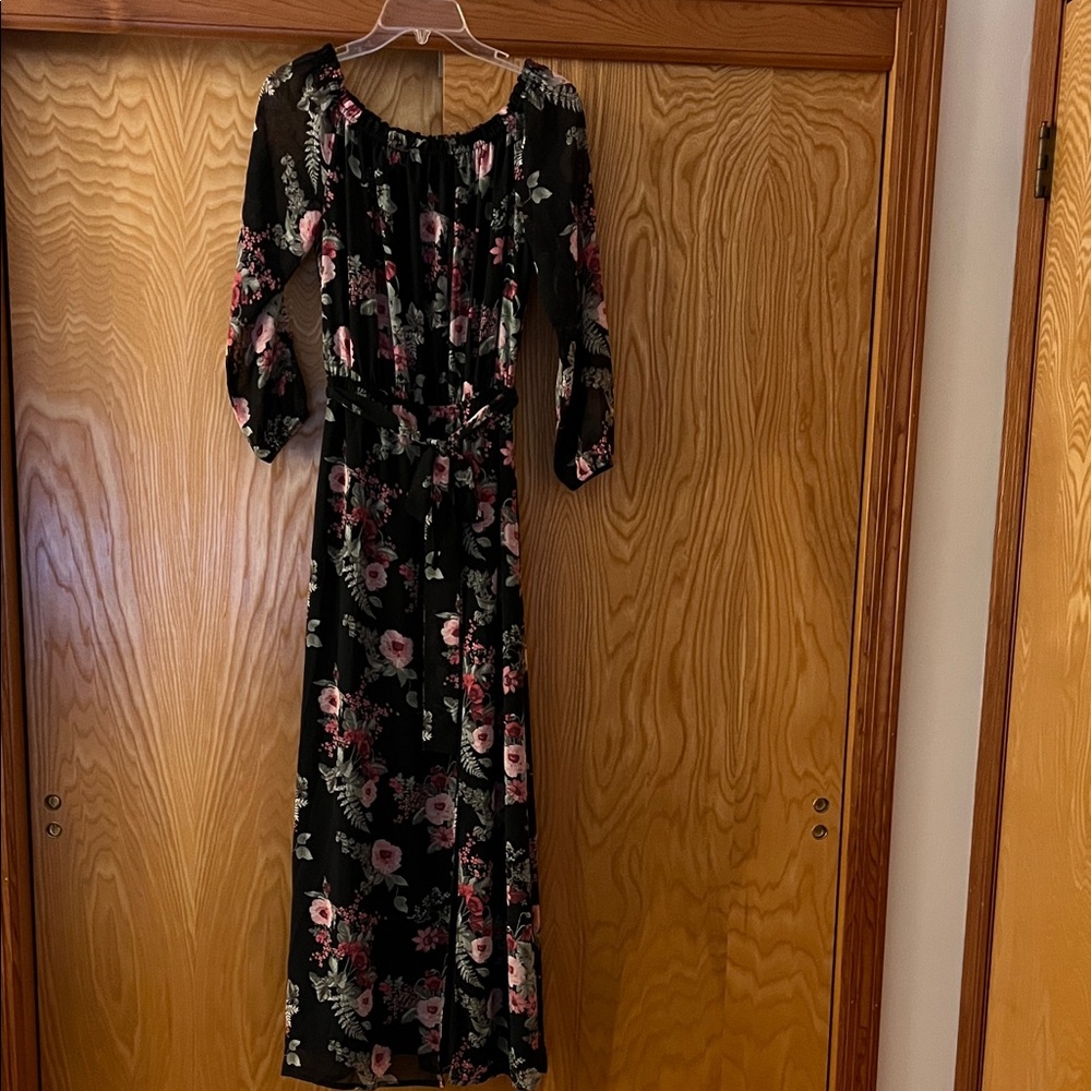 Floral Black multi  color Maxi Dress